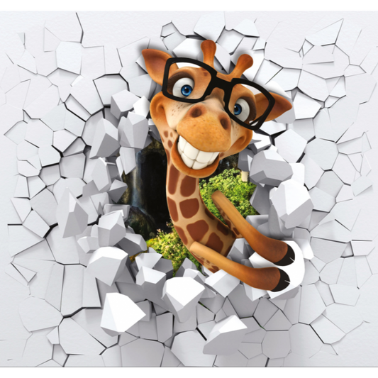 Funny Giraffe Glasses Mural