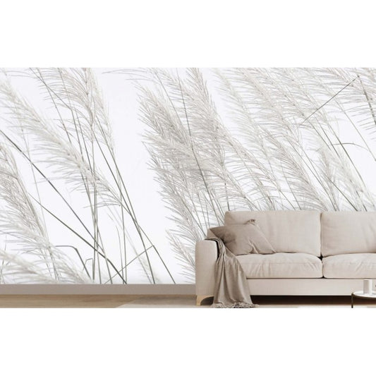 White Herbs Mural – Natural Elegance