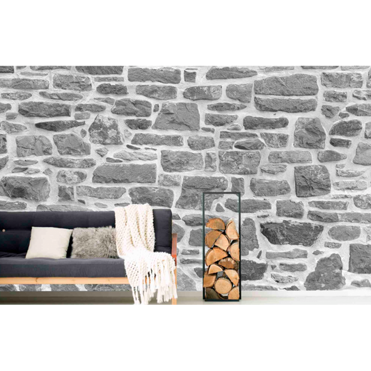 Authentic Grey Stone Wall Mural