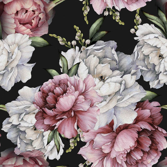 Romantic Peonies Watercolor Mural