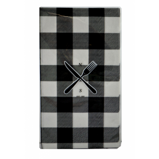 Black and White Checkered Napkins – Bistro Style