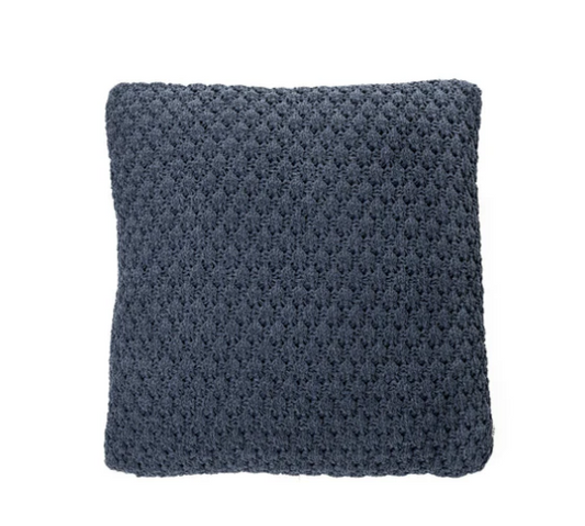 Oreiller européen chenille tressée bleu Basket