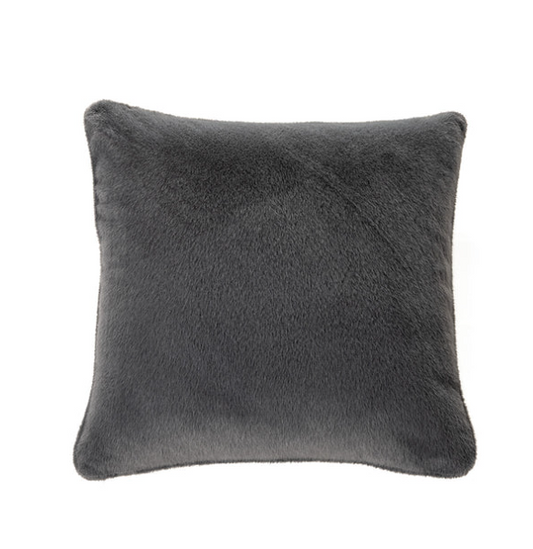 Oreiller européen fausse fourrure charcoal Polux