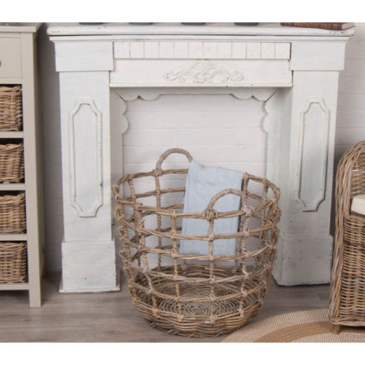 Panier Décoratif en Rotin Tressé Ouvert