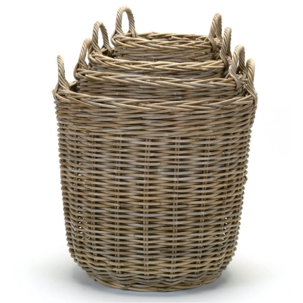 Paniers Décoratifs Ronds en Fibres Tressées (Lot de 4)