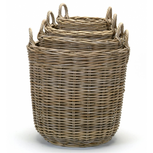 Paniers Décoratifs Ronds en Fibres Tressées (Lot de 4)