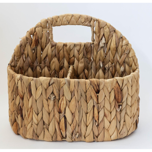 Panier Tressé 4 Compartiments – Jacinthe d’Eau Naturelle