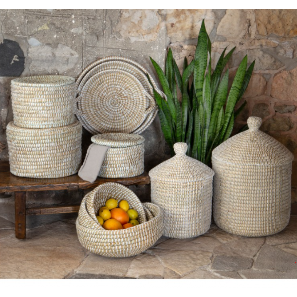 Panier Décoratif de Rangement avec Couvercle