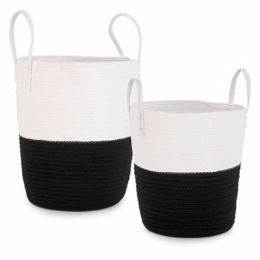 Paniers Décoratifs Noir et Blanc