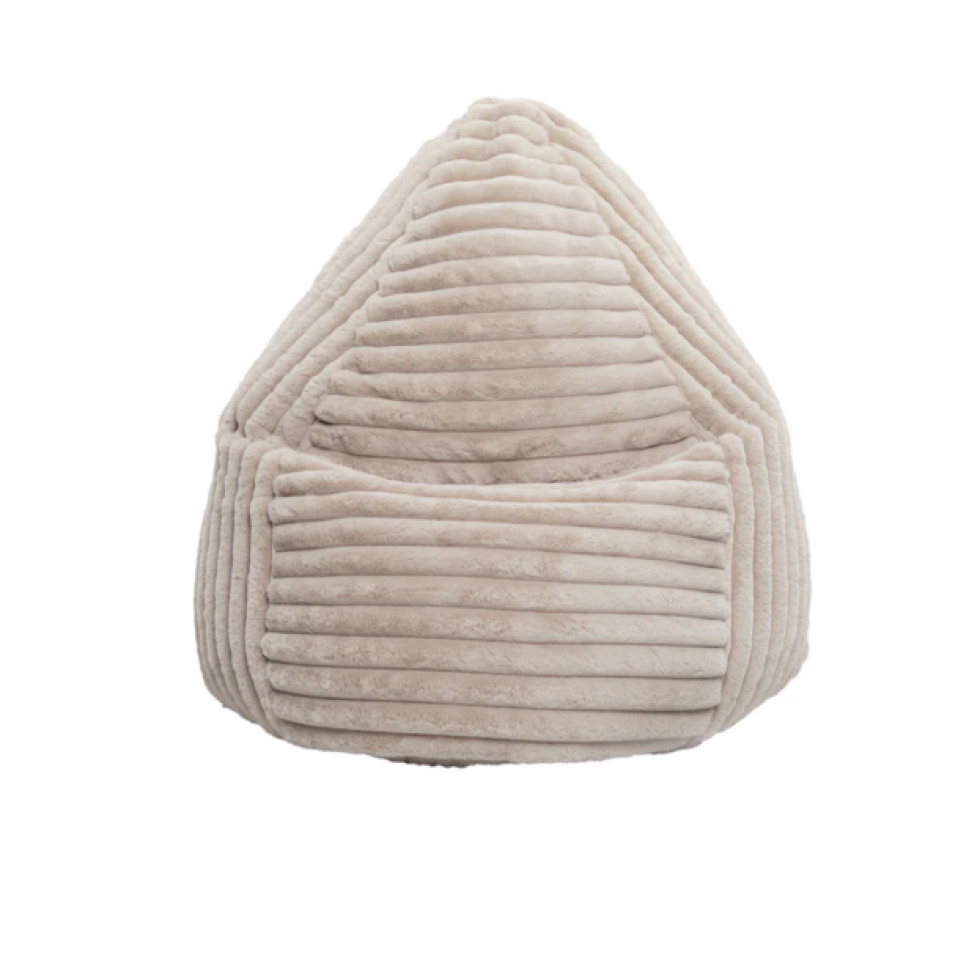 Pouf Raya XL en velours côtelé beige