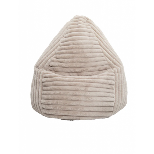 Pouf Raya XL en velours côtelé beige