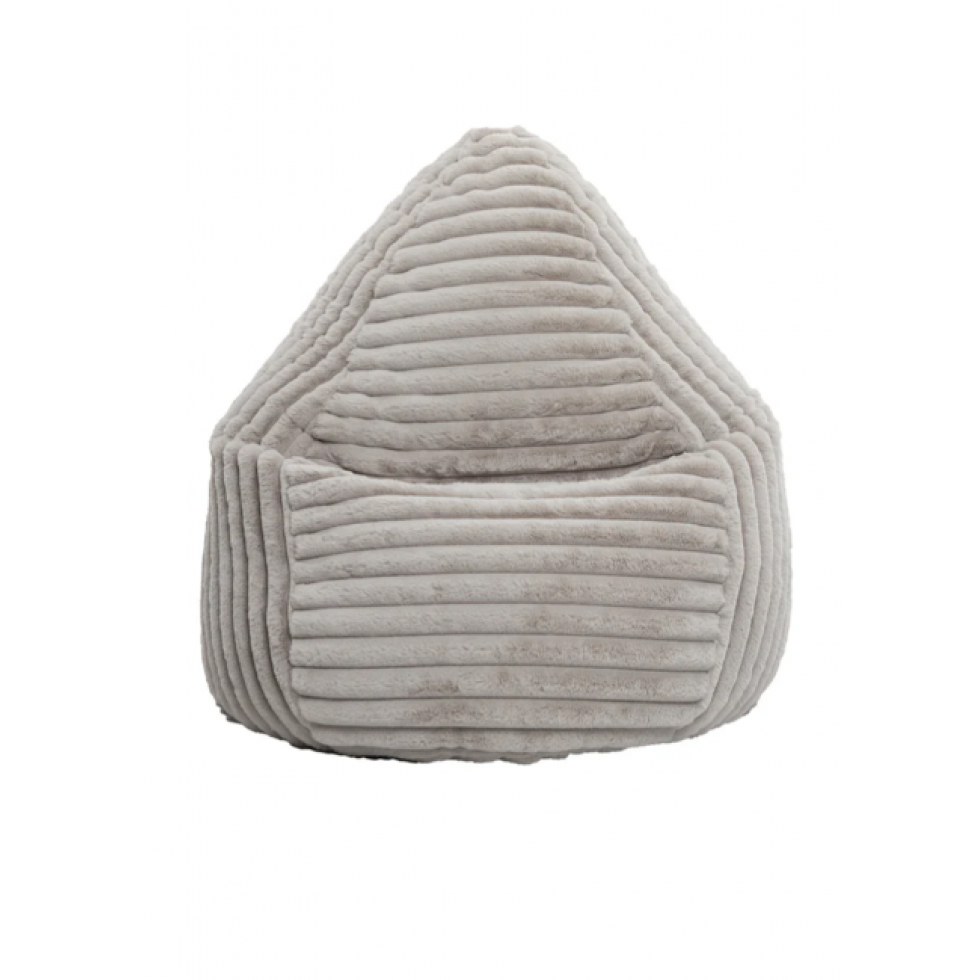 Pouf Raya XL en velours côtelé gris