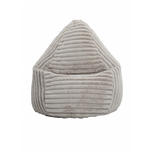Pouf Raya XL en velours côtelé gris