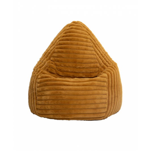 Pouf Raya XL velours côtelé moutarde