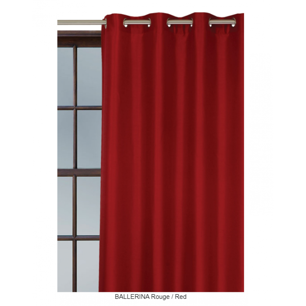 Red eyelet curtain
