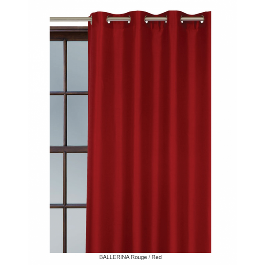 Red eyelet curtain