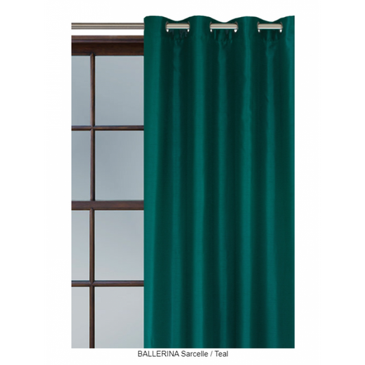 Teal green eyelet curtain