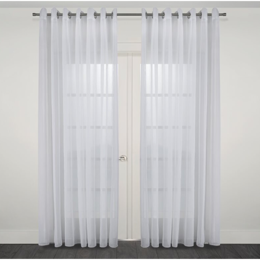 Bari white voile curtain, large size, with eyelets