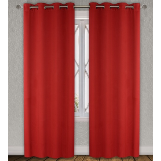 Intense Red Opaque Curtain