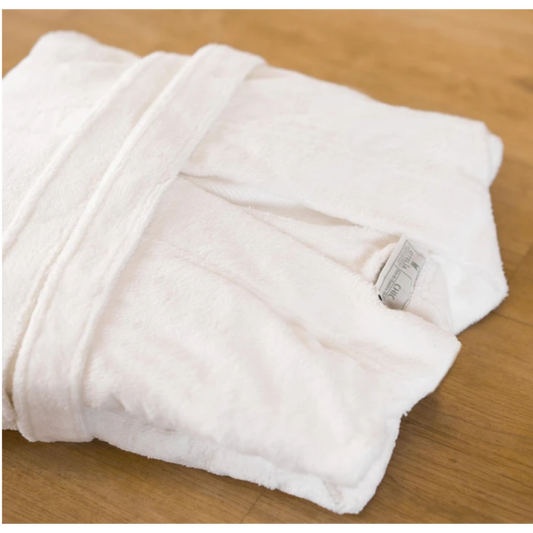 Chic White Ultra Soft Kimono Dressing Gown