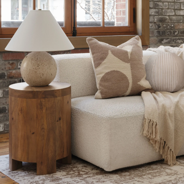 Table d’appoint ronde bois manguier