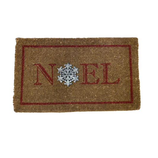 Christmas doormat with glitter snowflake