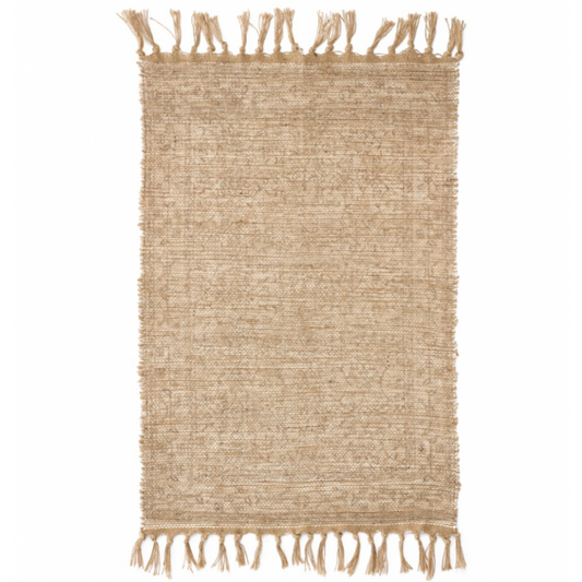 Natural Jute Rug with Fringes