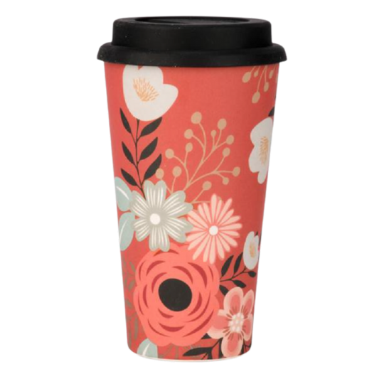 Bamboo Travel Mug – Floral Pattern