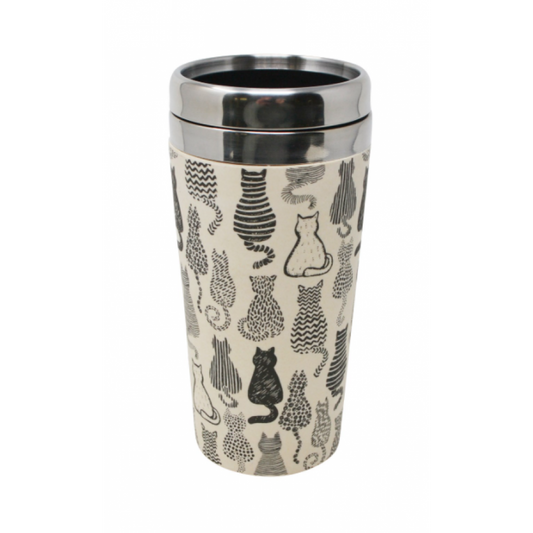 Insulated Travel Mug – Cats Pattern