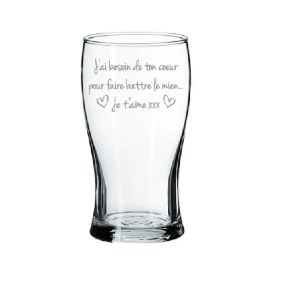 Verre à Bière – J’ai Besoin de Ton Cœur