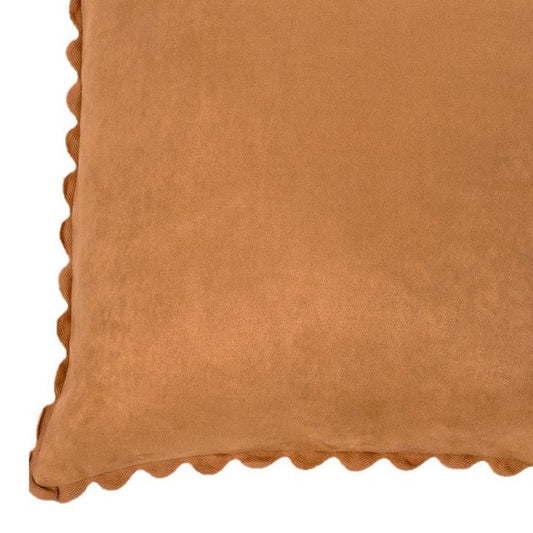 Oreiller européen terracotta en suédine Ivory