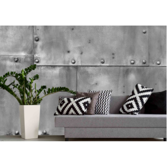 Industrial Riveted Metal Wall Mural