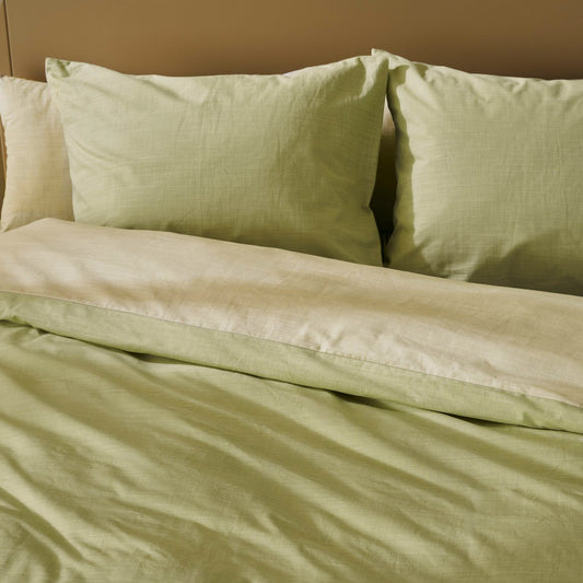 Housse de couette unie verte Nita