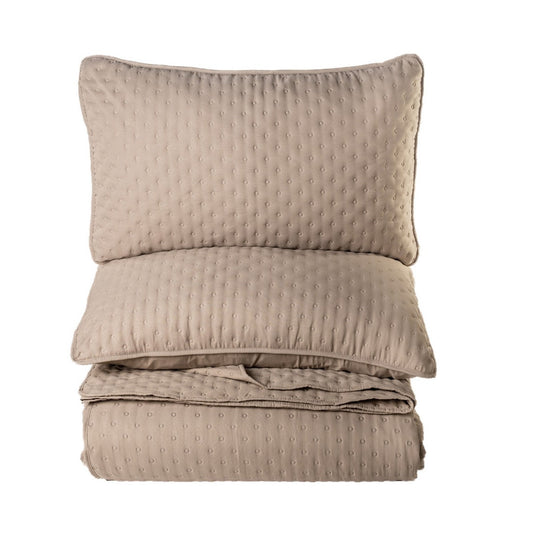 Courtepointe taupe Polka