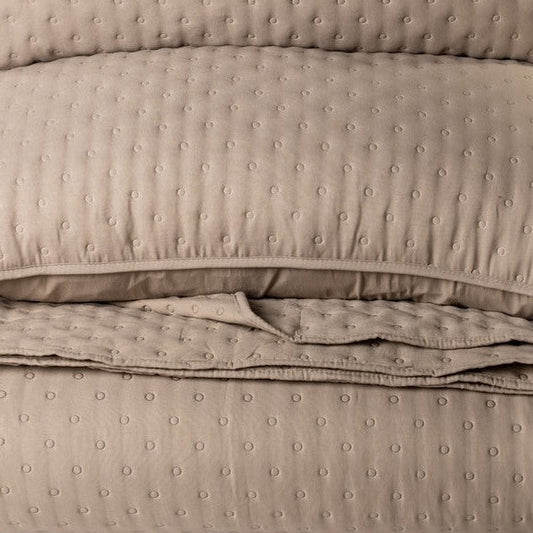 Courtepointe taupe Polka