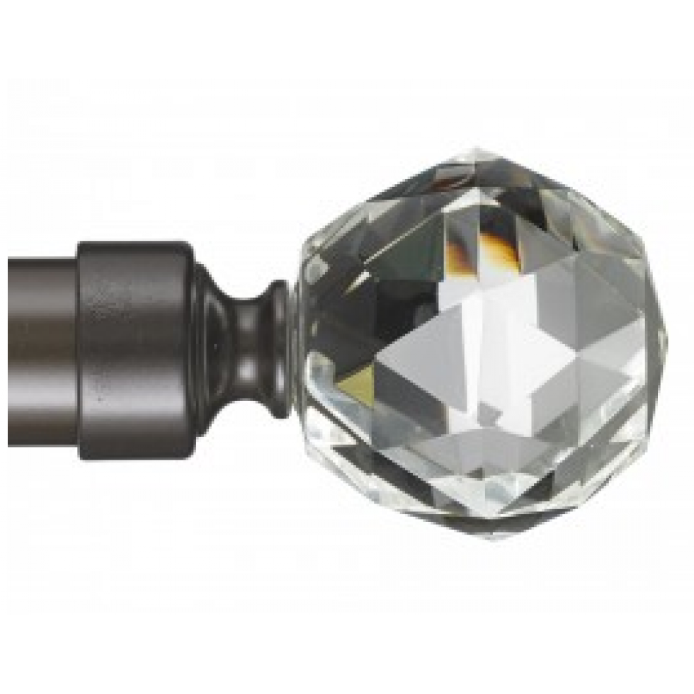 Gemstone curtain pole with cut crystal finial