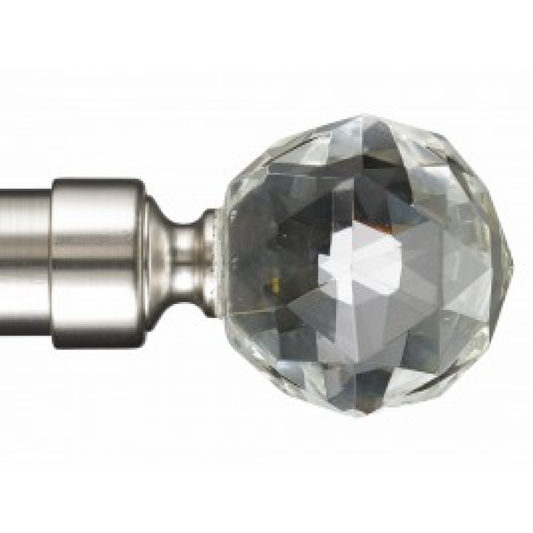Gemstone curtain pole with cut crystal finial