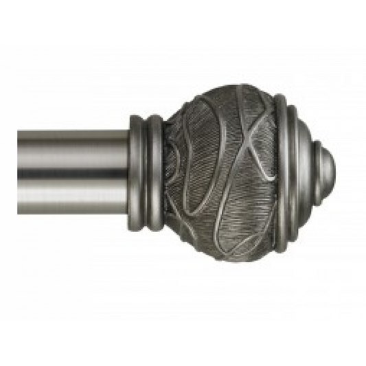 Mercado curtain pole with antique carved finish